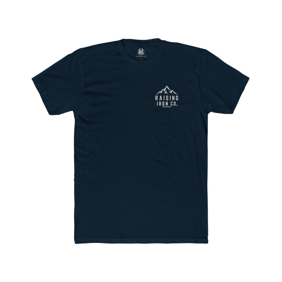 Raising Iron Co. Mountain Logo Tee — Strength Is More Than The Weight You Lift Cotton Fitness Tee