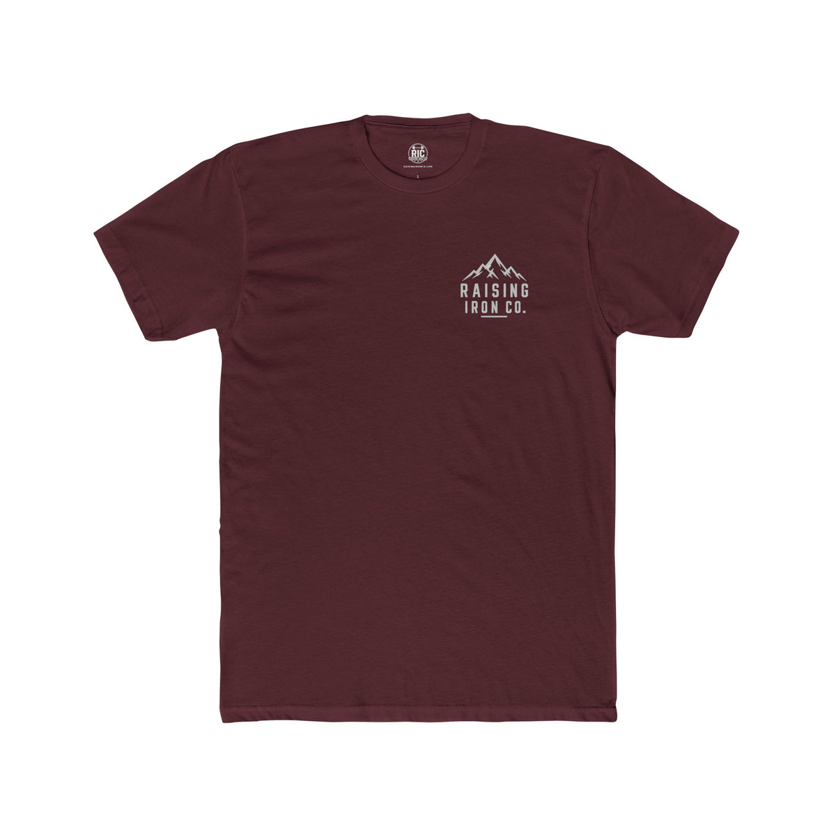 Raising Iron Co. Mountain Logo Tee — Strength Is More Than The Weight You Lift Cotton Fitness Tee