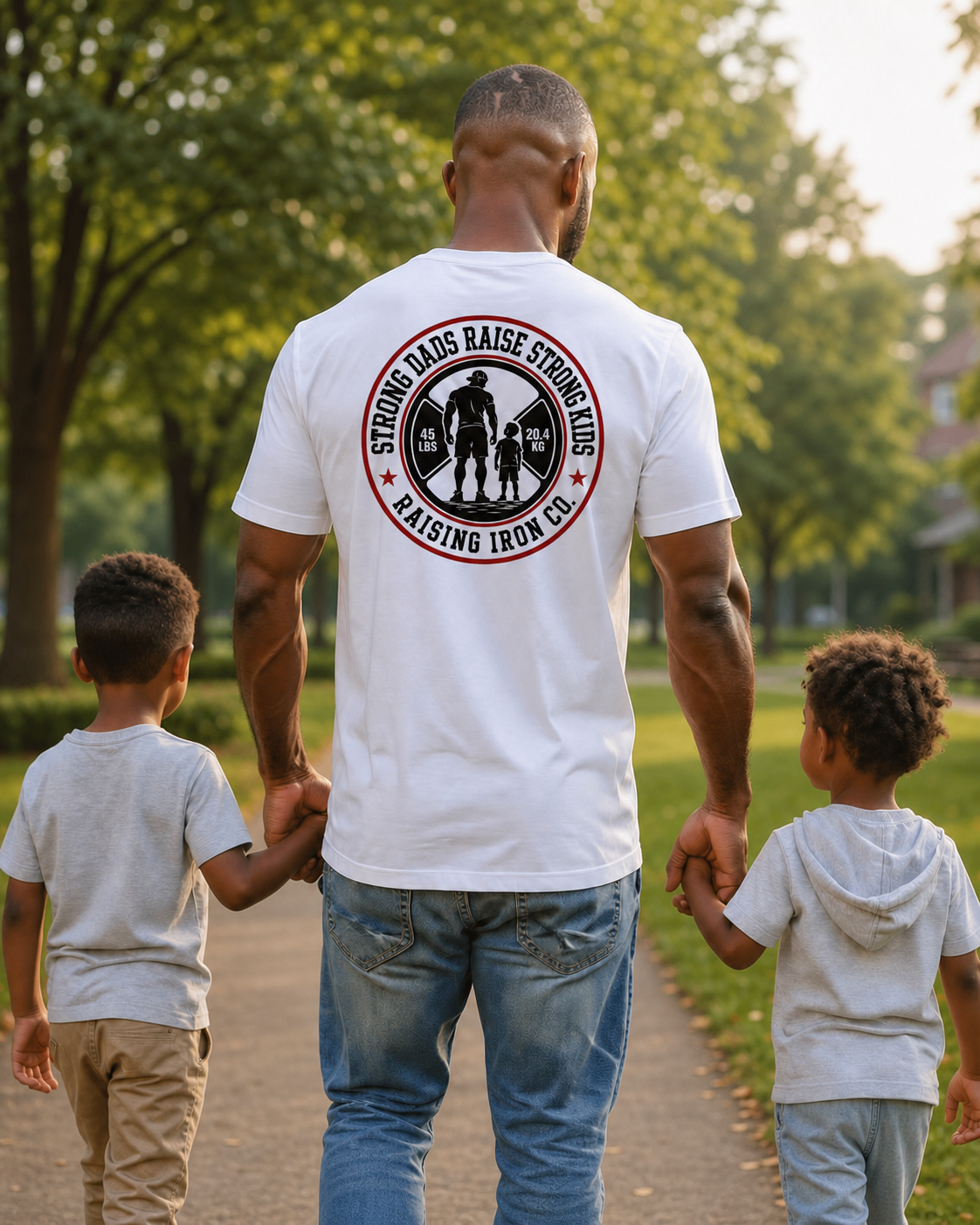 Strong Dads Legacy Tee — "Strong Dads Raise Strong Kids" Cotton Fitness T‑Shirt