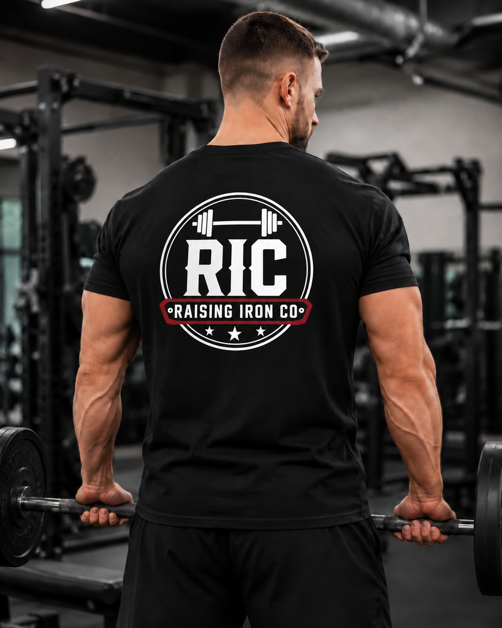 Raising Iron Co. Logo Tee — Cotton Fitness T‑Shirt