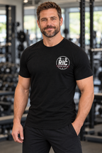 Raising Iron Co. Chest Logo Tee — Cotton Fitness T‑Shirt
