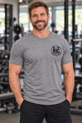 Raising Iron Co. Chest Logo Tee — Cotton Fitness T‑Shirt
