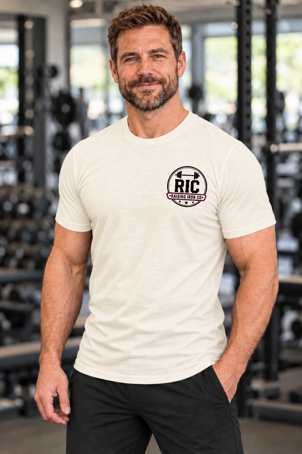 Raising Iron Co. Chest Logo Tee - Soft Blend Fitness T-Shirt