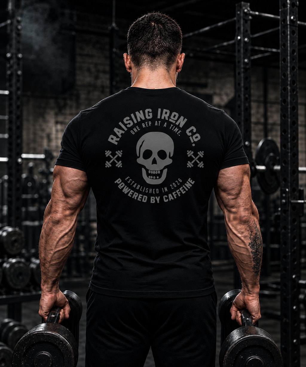 Powered by Caffeine - Weightlifting Tee - Soft Blend Fitness Tee