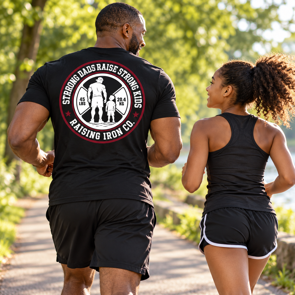 Strong Dads Legacy Tee - "Strong Dads Raise Strong Kids" Soft Blend Fitness Tee