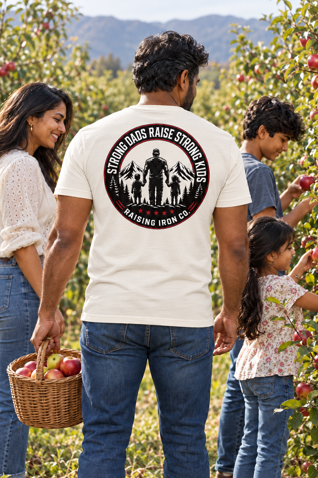 Strong Dads Mountain Tee - "Strong Dads Raise Strong Kids" Soft Blend Fitness T-Shirt