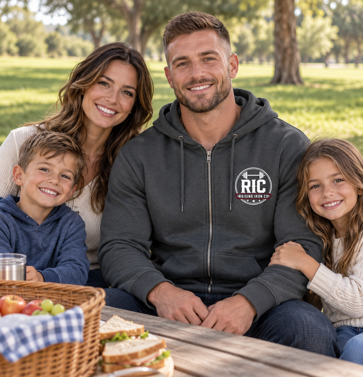 Raising Iron Co. Logo Lightweight Zip Hoodie